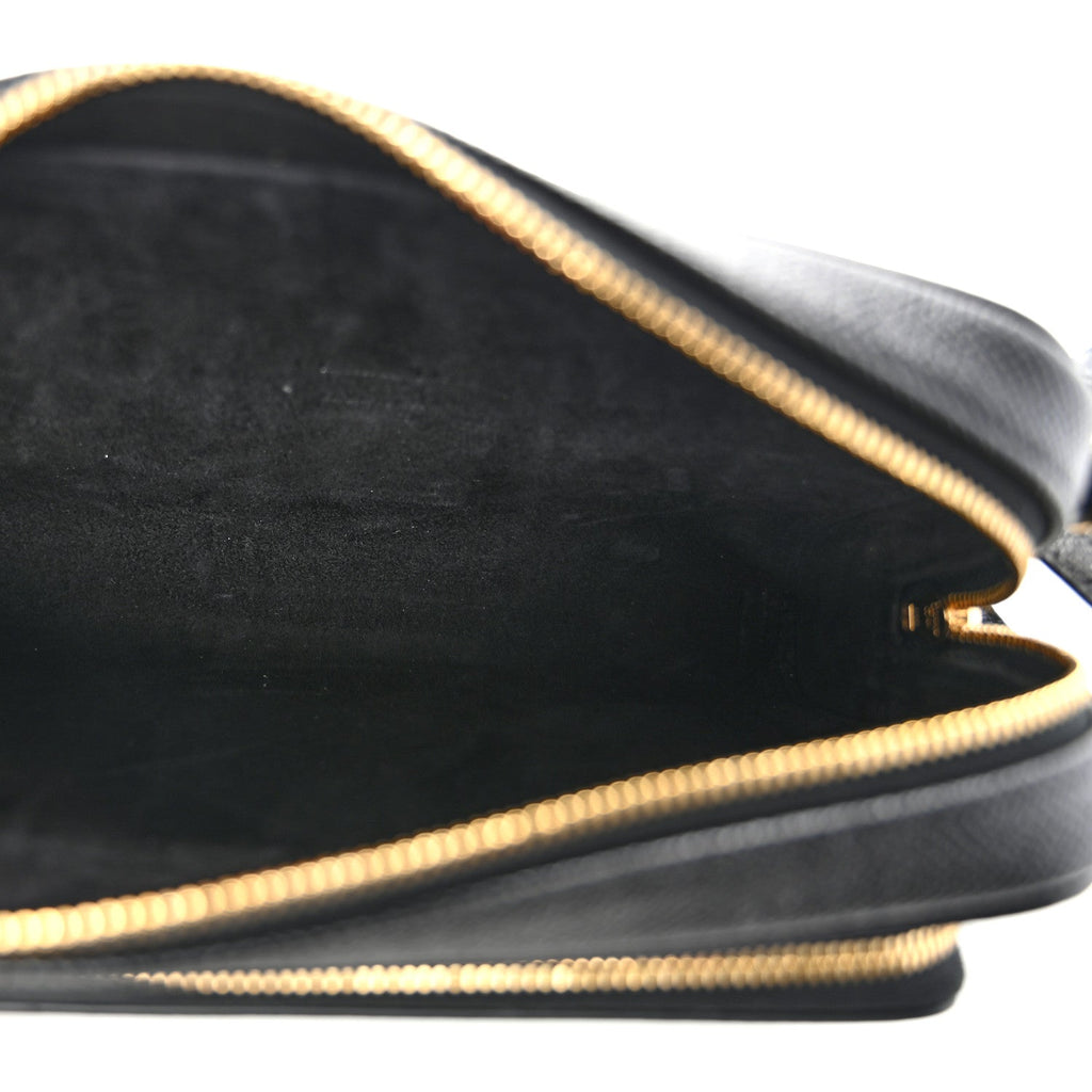 Grained Calfskin Caro Double Pouch Black AT My store