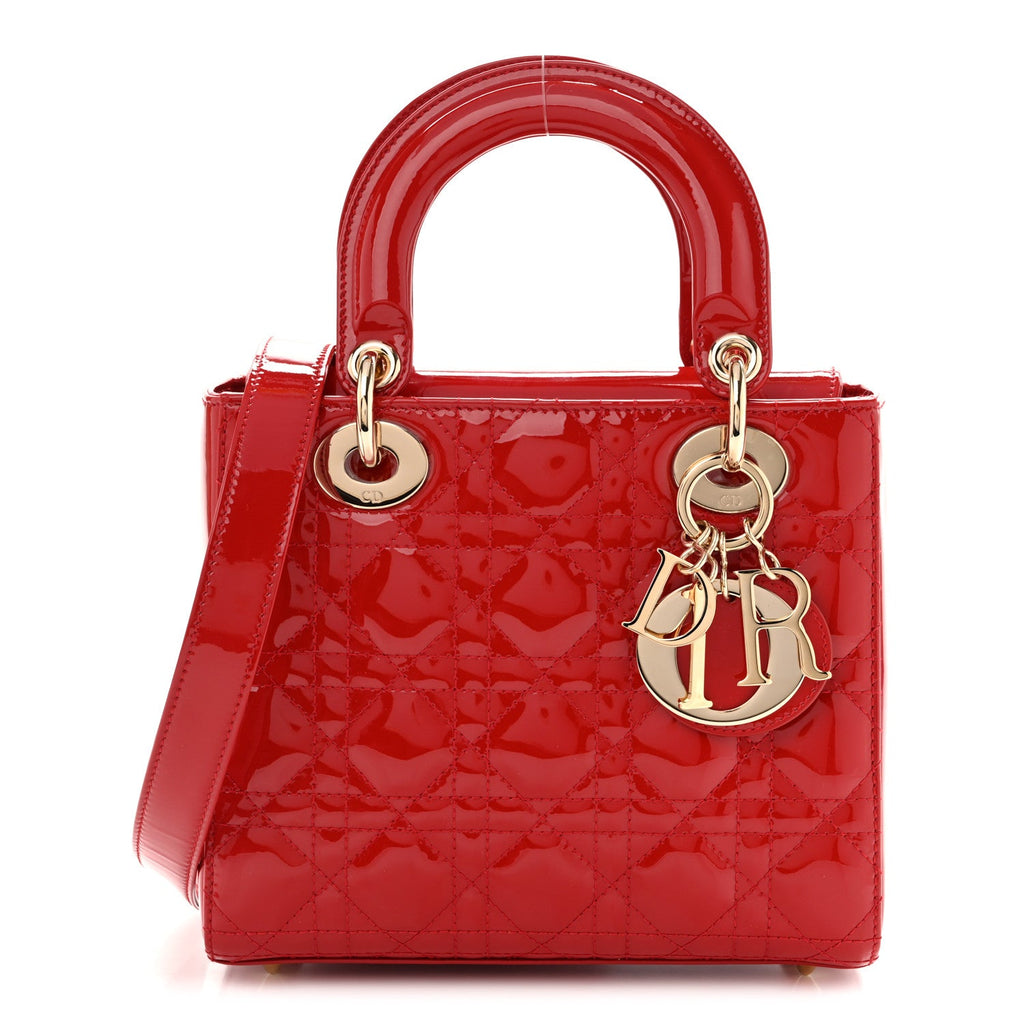 Patent Cannage Small Lady Dior Cherry Red AT My store