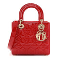 Patent Cannage Small Lady Dior Cherry Red AT My store