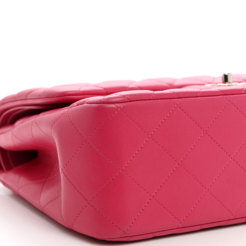 Lambskin Quilted Jumbo Double Flap Dark Pink At My store