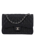 Caviar Quilted Jumbo Double Flap Black At My store