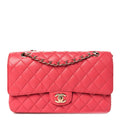 Caviar Quilted Medium Double Flap Red At My store
