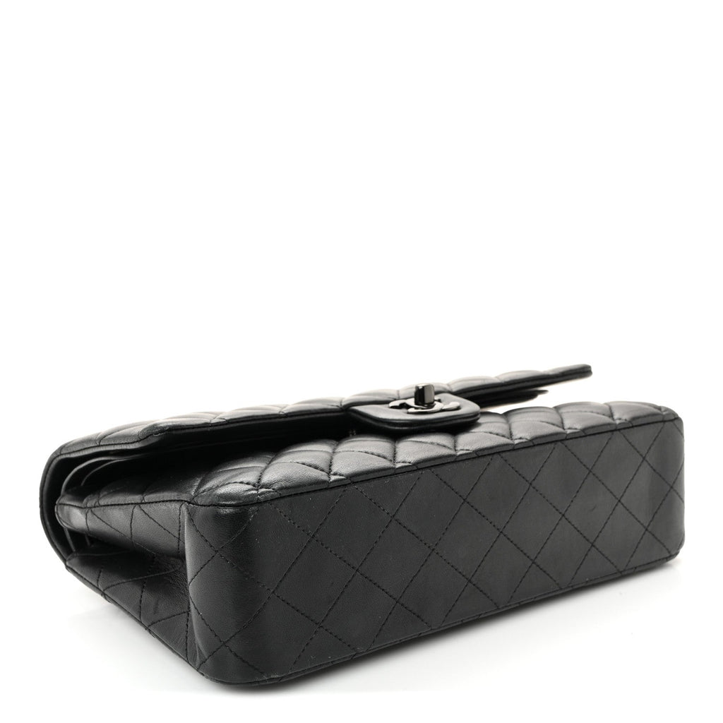 Lambskin Quilted Medium Double Flap So Black At My store
