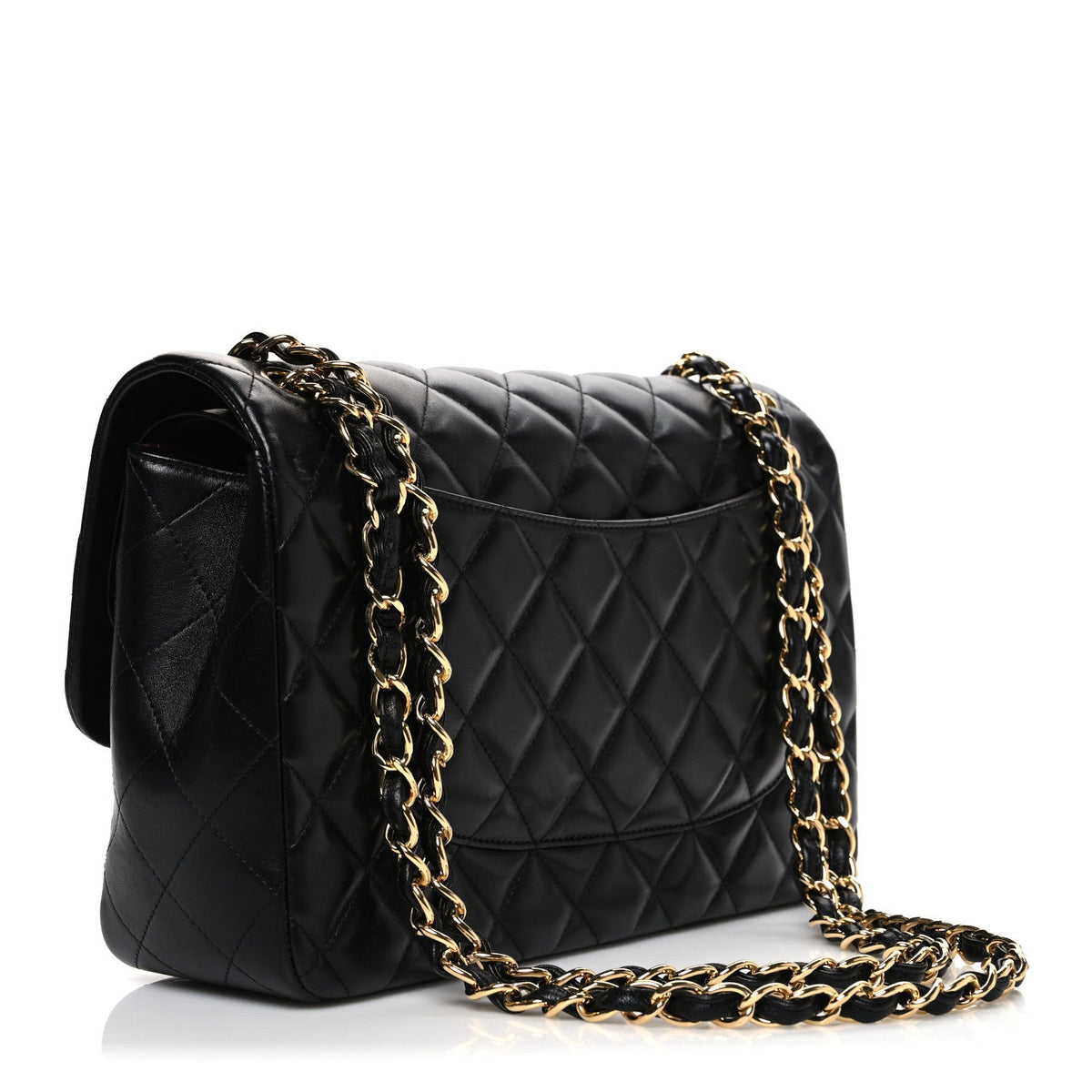 Lambskin Quilted Jumbo Double Flap Black At My store