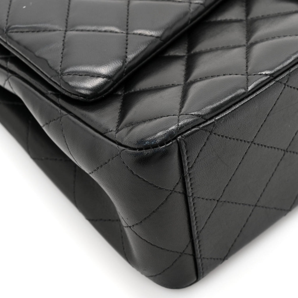 Lambskin Quilted Maxi Double Flap Black At My store