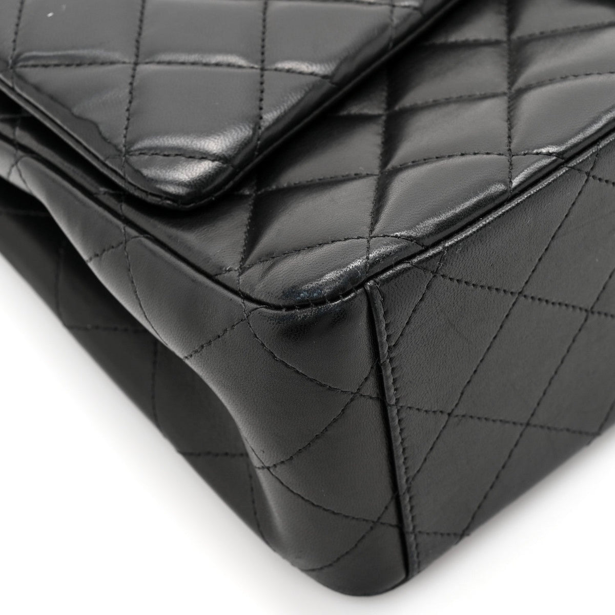 Lambskin Quilted Maxi Double Flap Black At My store