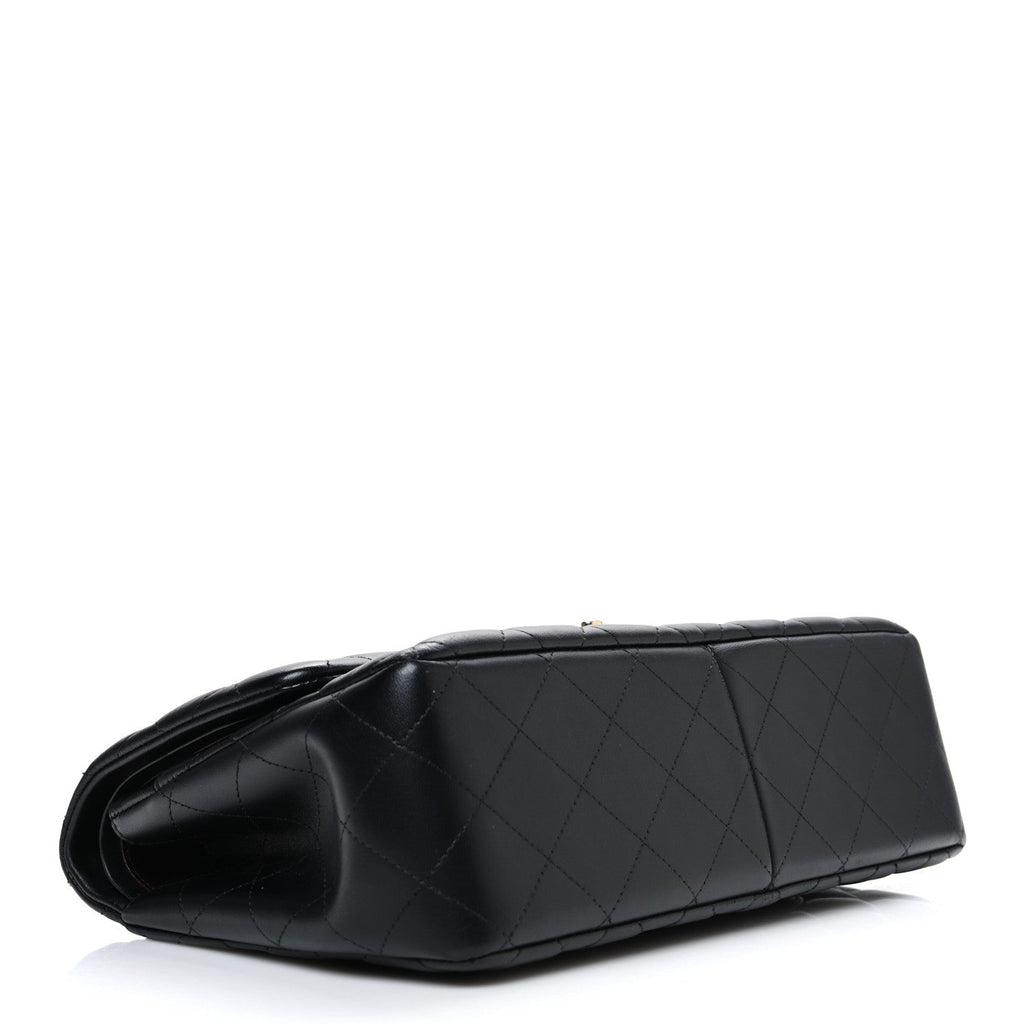 Lambskin Quilted Jumbo Double Flap Black At My store