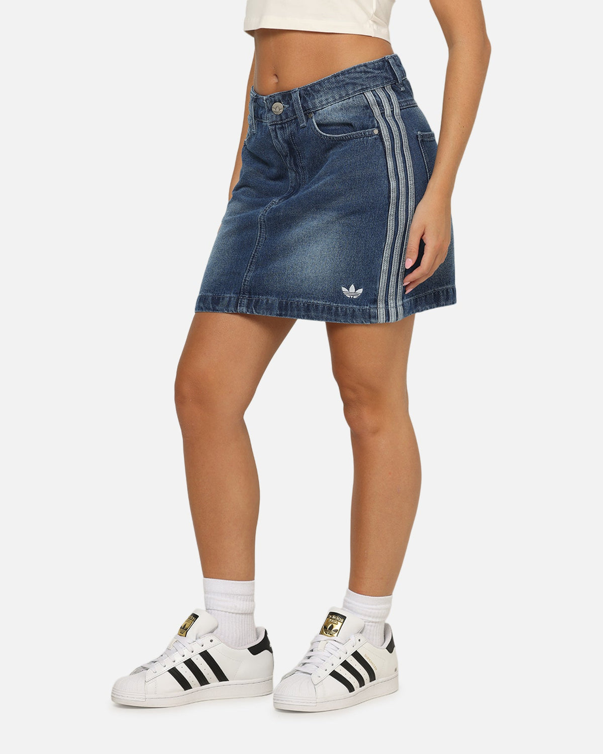 Best-Selling Adidas Women's Denim Mini Skirt Indigo Denim