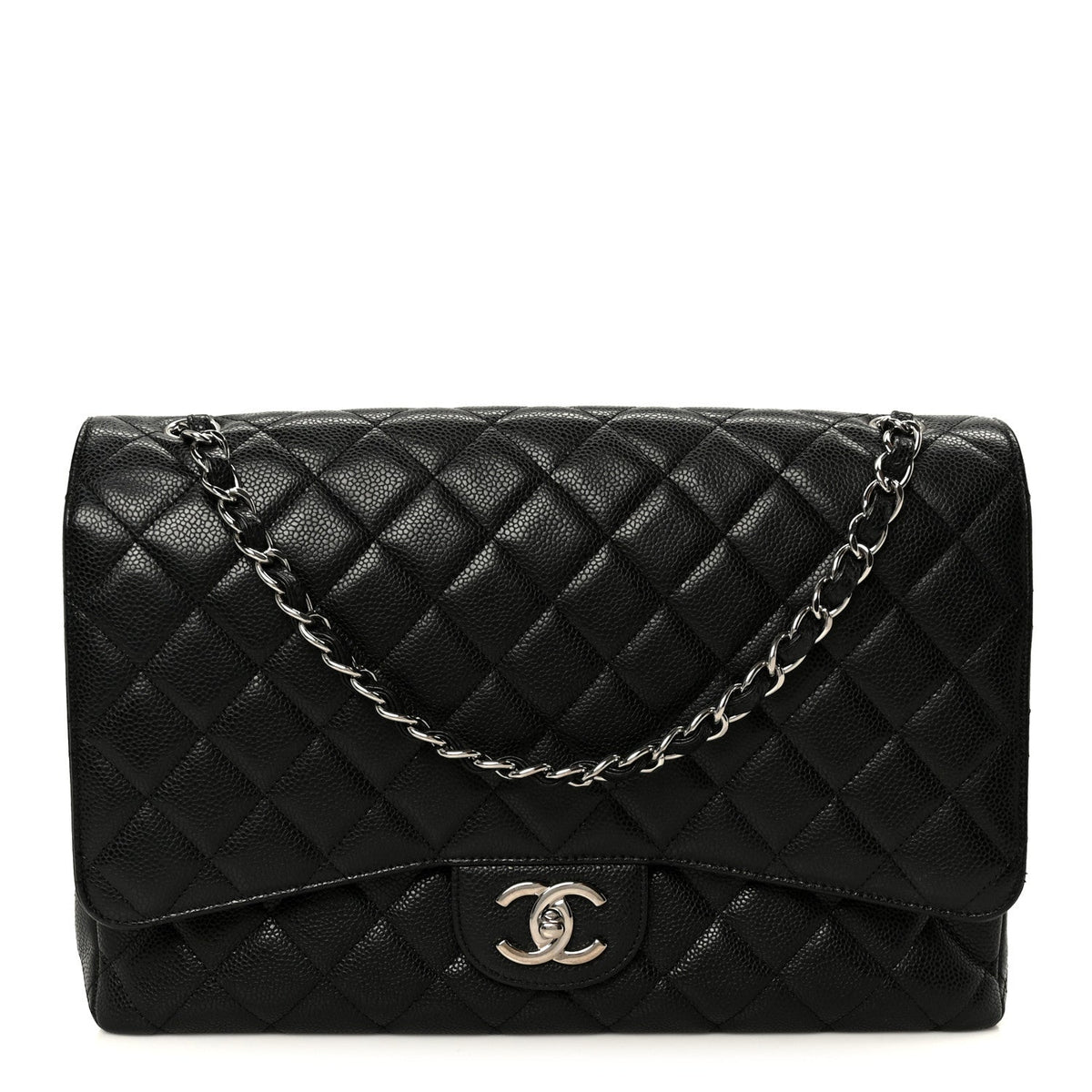 Caviar Quilted Maxi Double Flap Black At My store