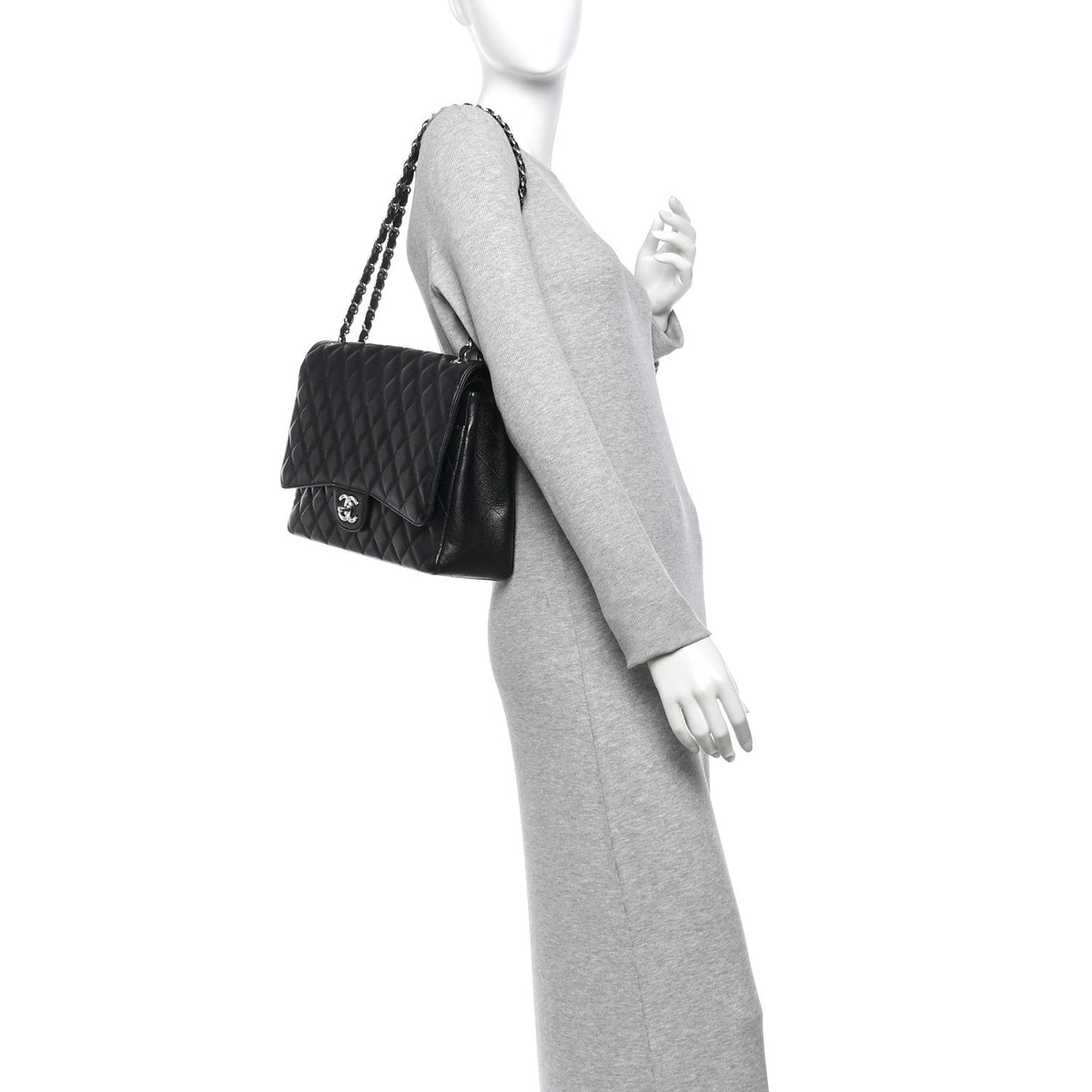 Caviar Quilted Maxi Double Flap Black At My store