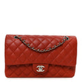 Caviar Quilted Medium Double Flap Red At My store
