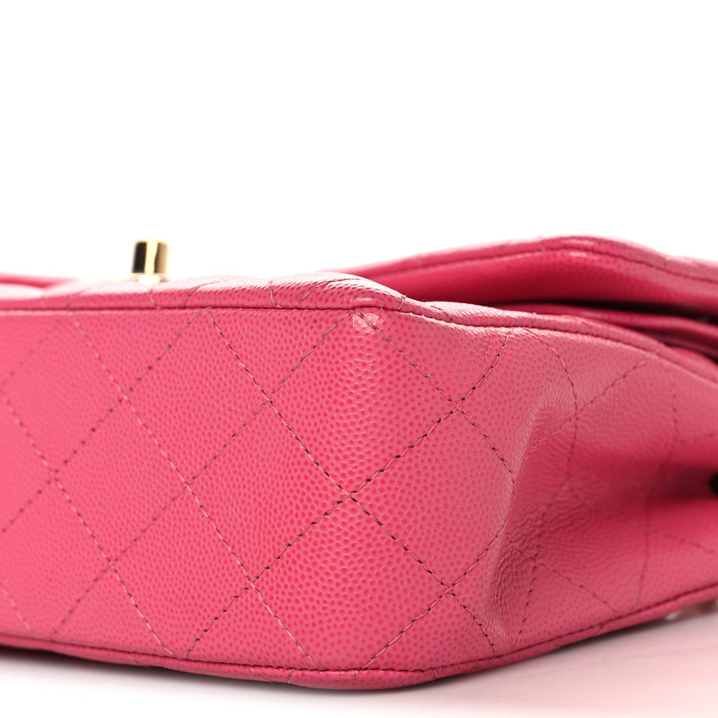Caviar Quilted Small Double Flap Pink At My store