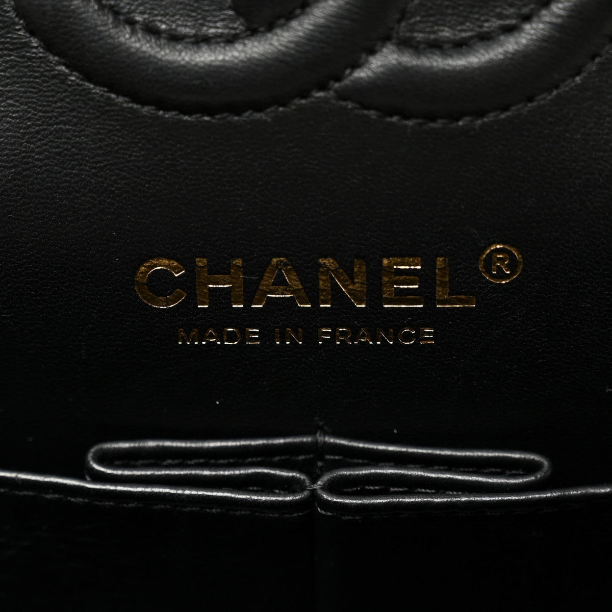 Caviar Flat Chevron Quilted Small Double Flap Black At My store