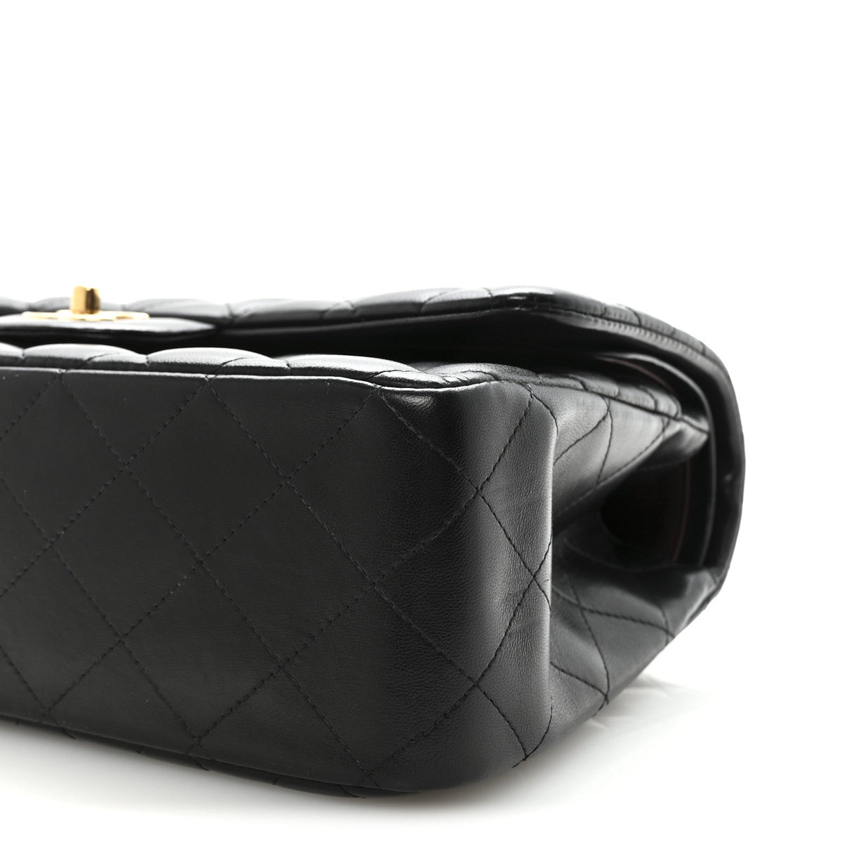 Lambskin Quilted Jumbo Double Flap  Black At My store