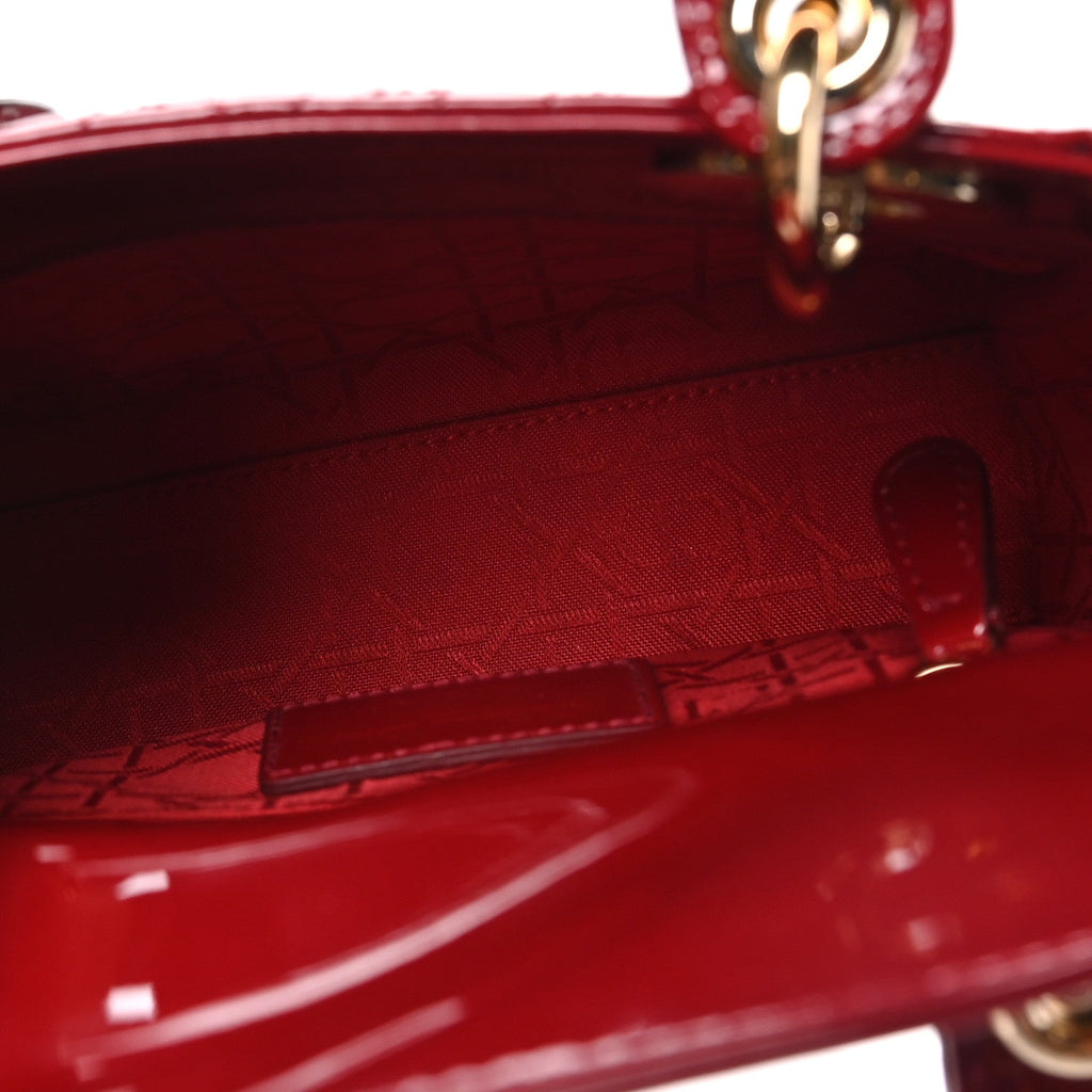 Patent Cannage Mini Lady Dior Red AT My store