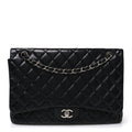 Lambskin Quilted Maxi Double Flap Black At My store