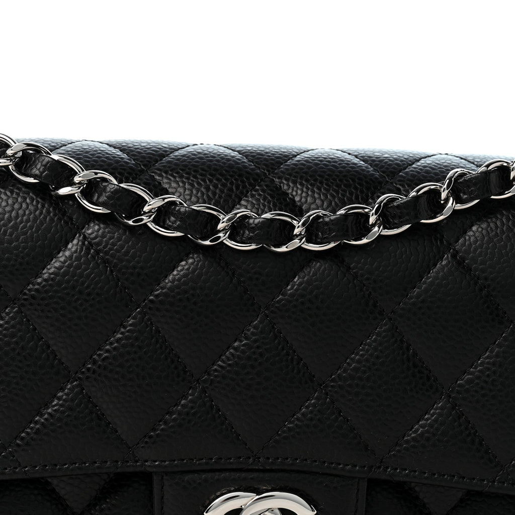 Caviar Quilted Small Double Flap Black At My store