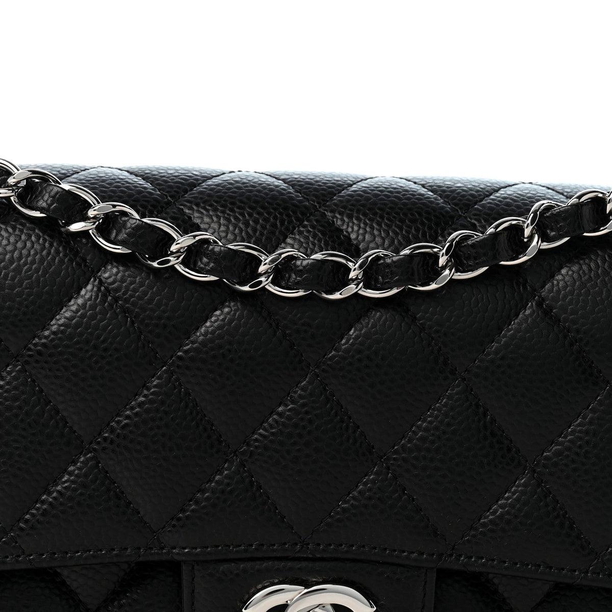 Caviar Quilted Small Double Flap Black At My store