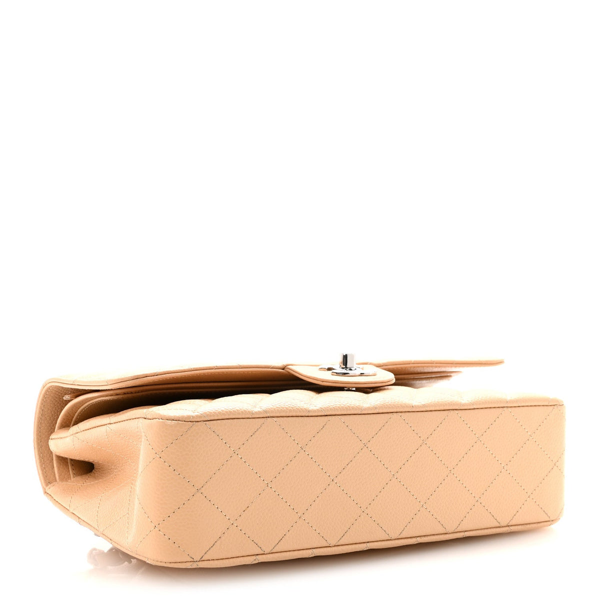 Caviar Quilted Medium Double Flap Beige At My store