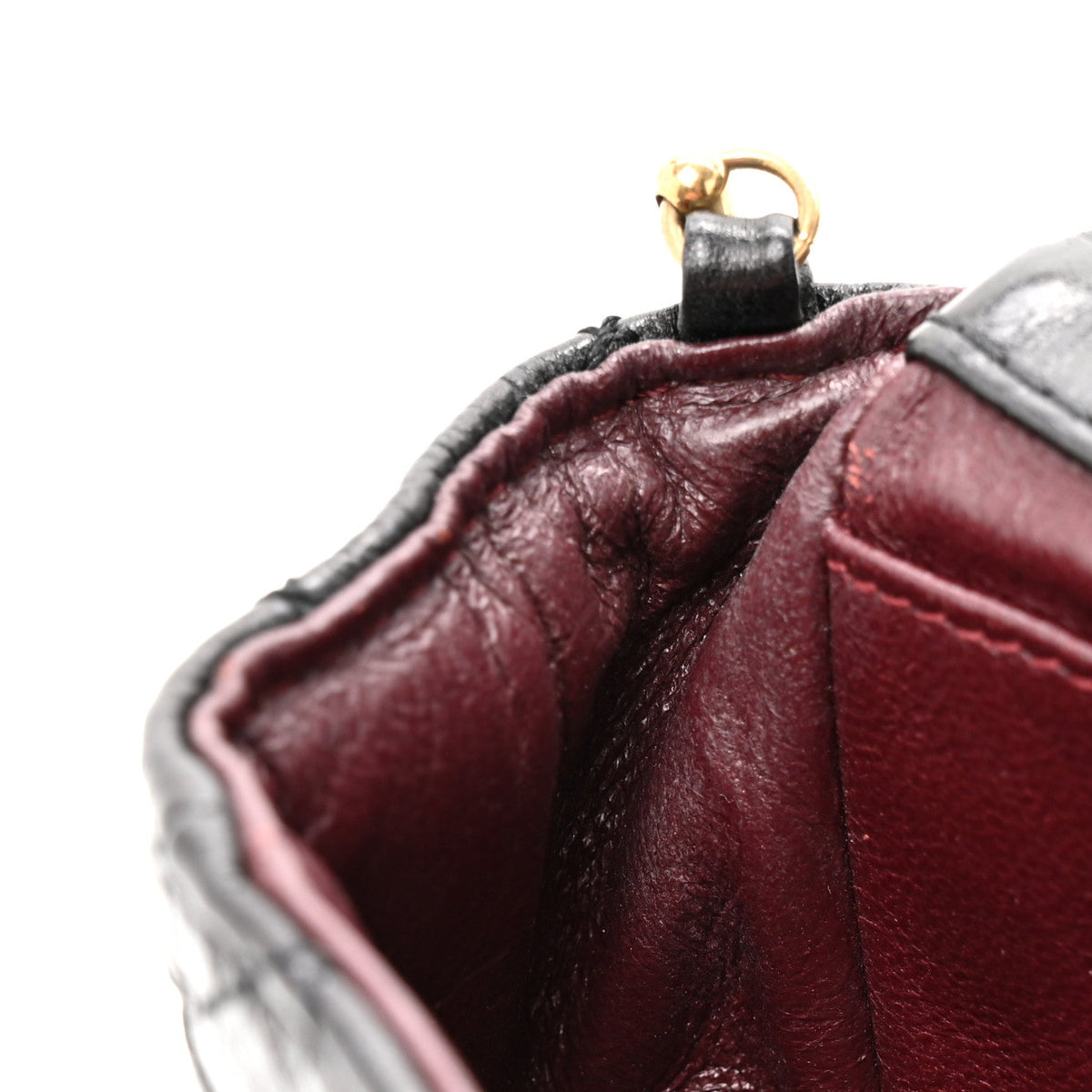 Glazed Calfskin Quilted Reissue Double Flap Clutch Black At My store