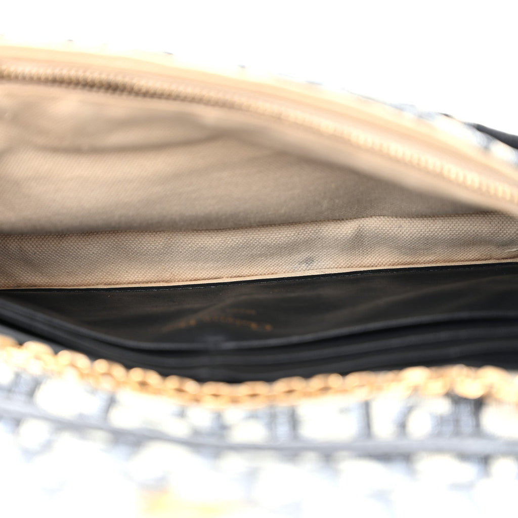 Oblique Saddle Chain Pouch Blue AT My store