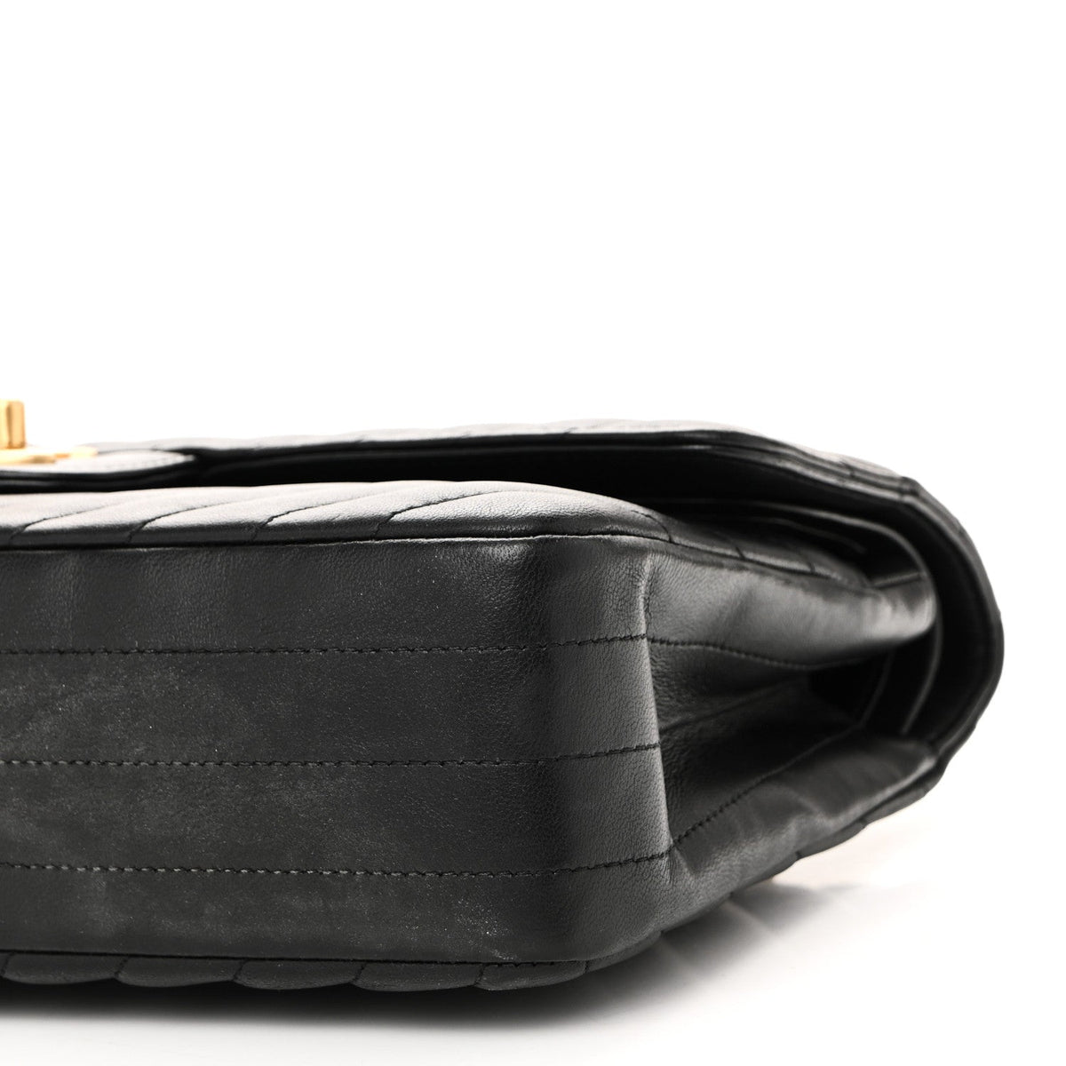 Lambskin Chevron Quilted Medium Double Flap Black At My store