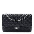 Caviar Quilted Jumbo Double Flap Navy Blue Navy Blue At My store