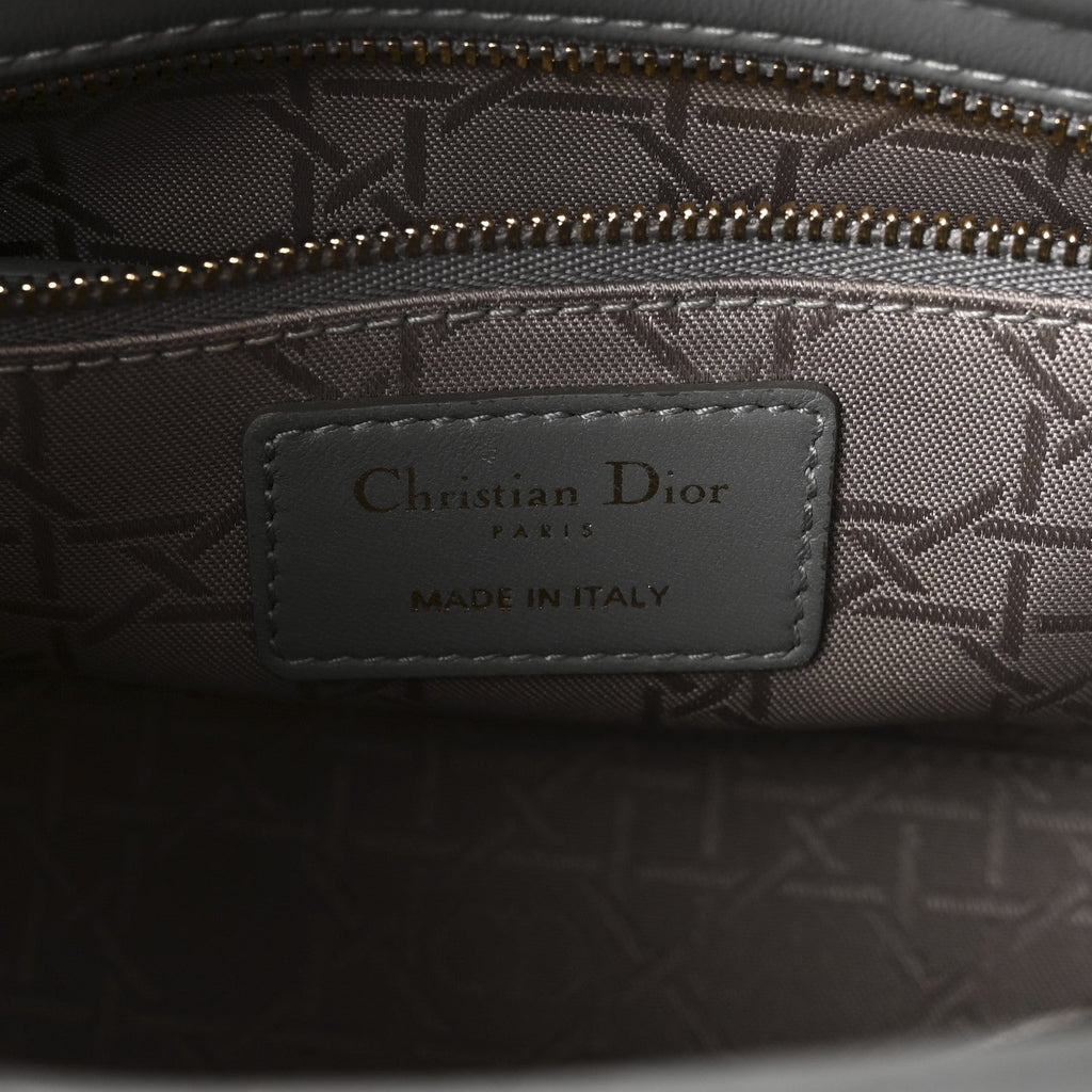 Lambskin Cannage Small My Lucky Badges My Lady Dior Grey AT My store