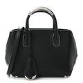 Grained Calfskin Small Open Bar Tote Black AT My store