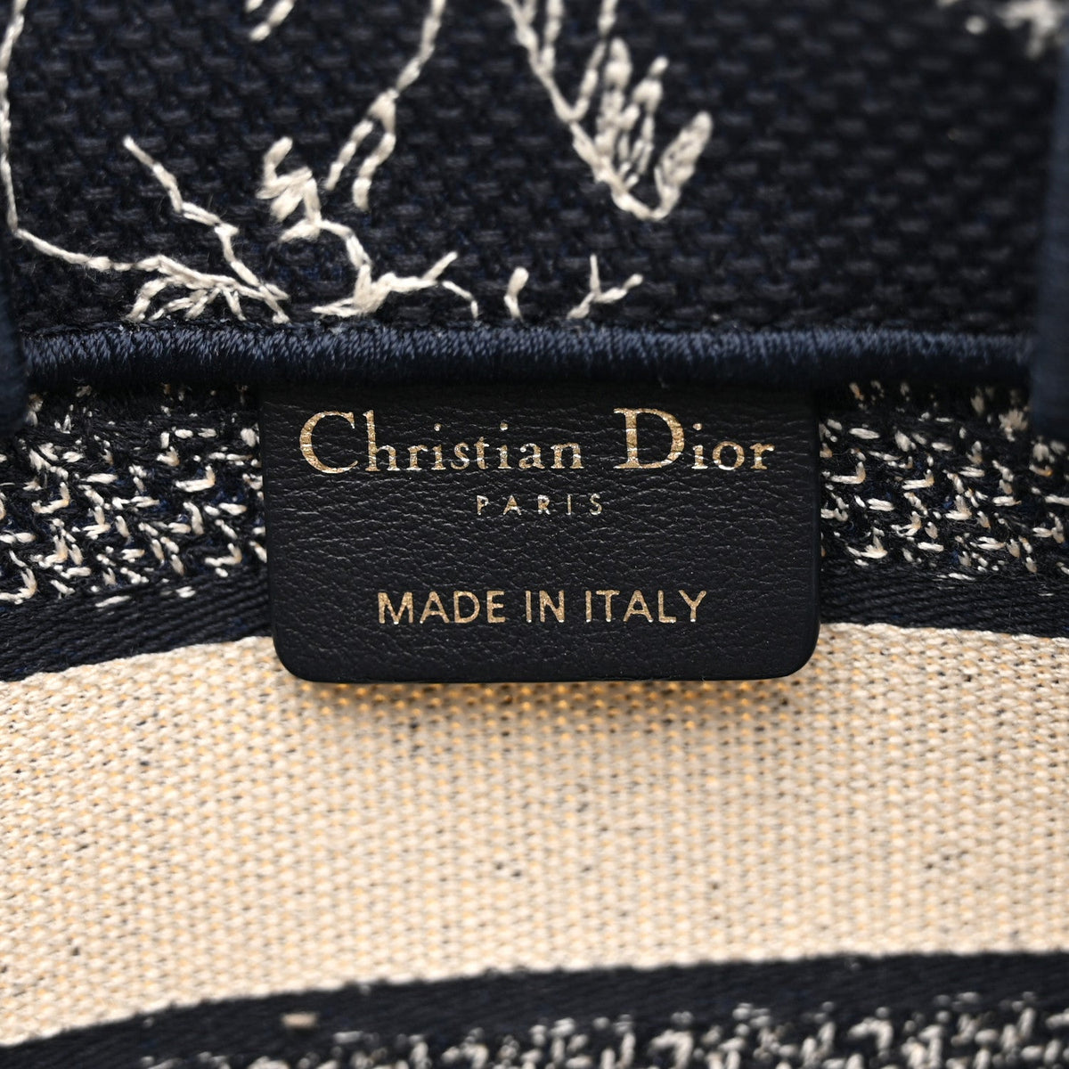Canvas Embroidered Toile De Jouy Reverse Mini Book Tote With Strap Blue Multicolor AT My store