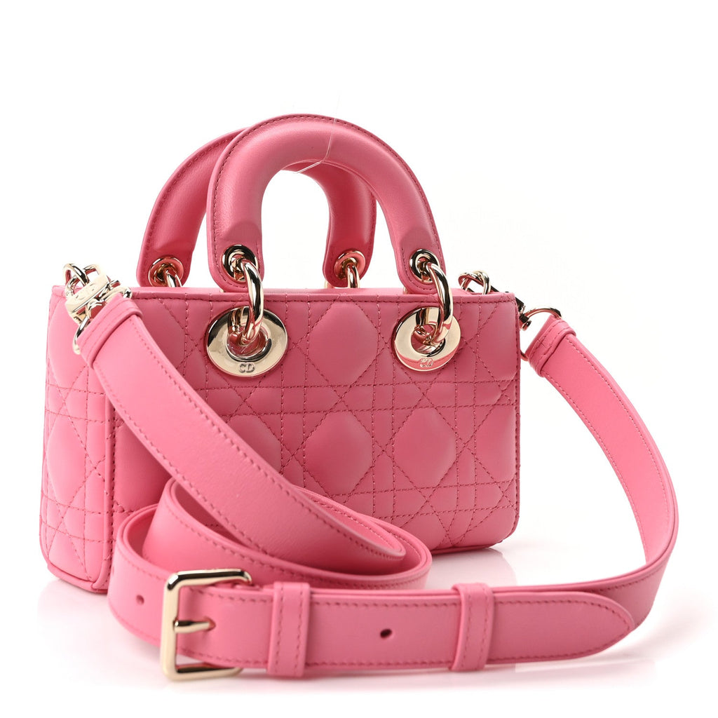 Lambskin Cannage Mini Lady D-Joy Fraise AT My store