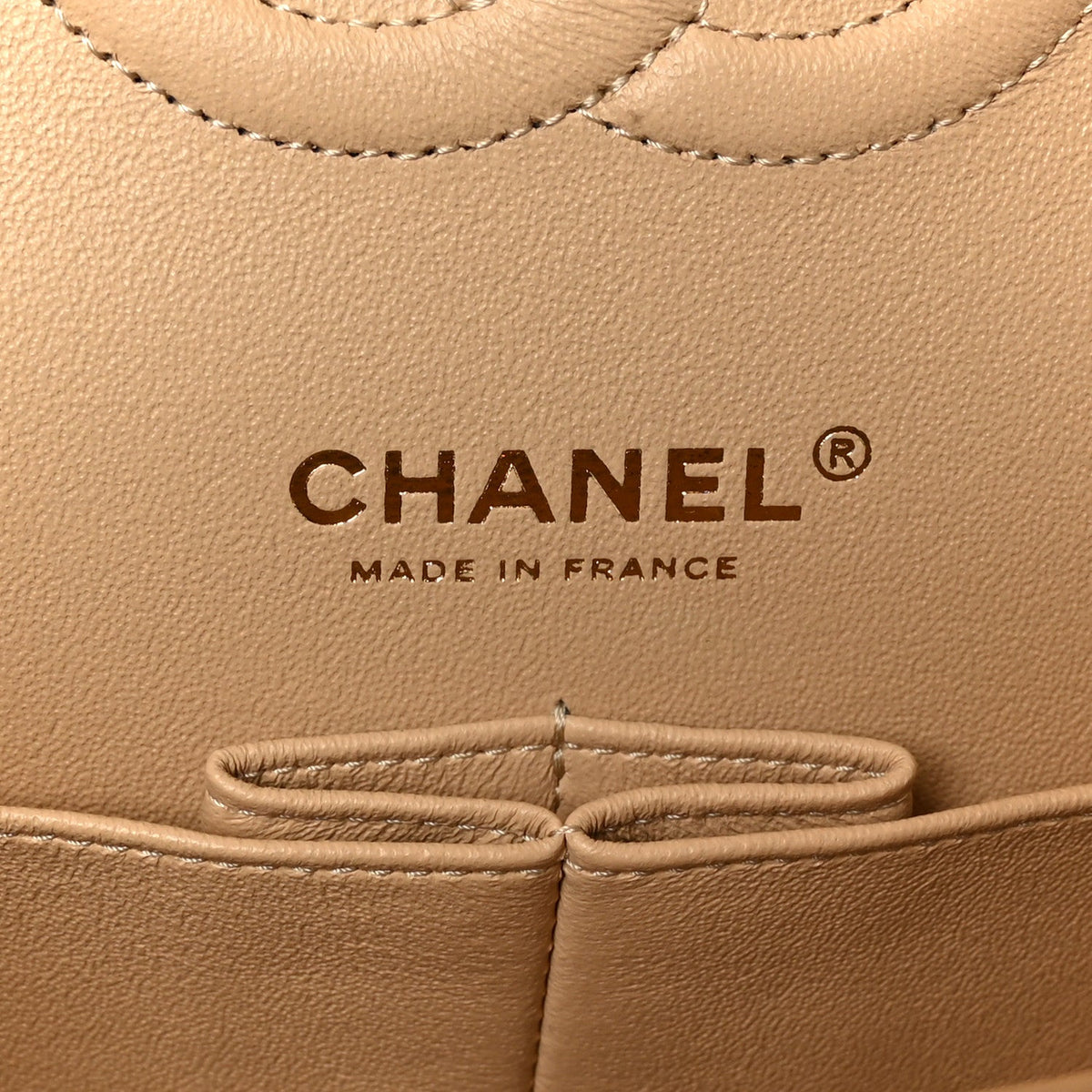 Caviar Quilted Medium Double Flap Beige At My store