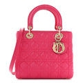 Lambskin Cannage Medium Lady Dior Fuchsia AT My store