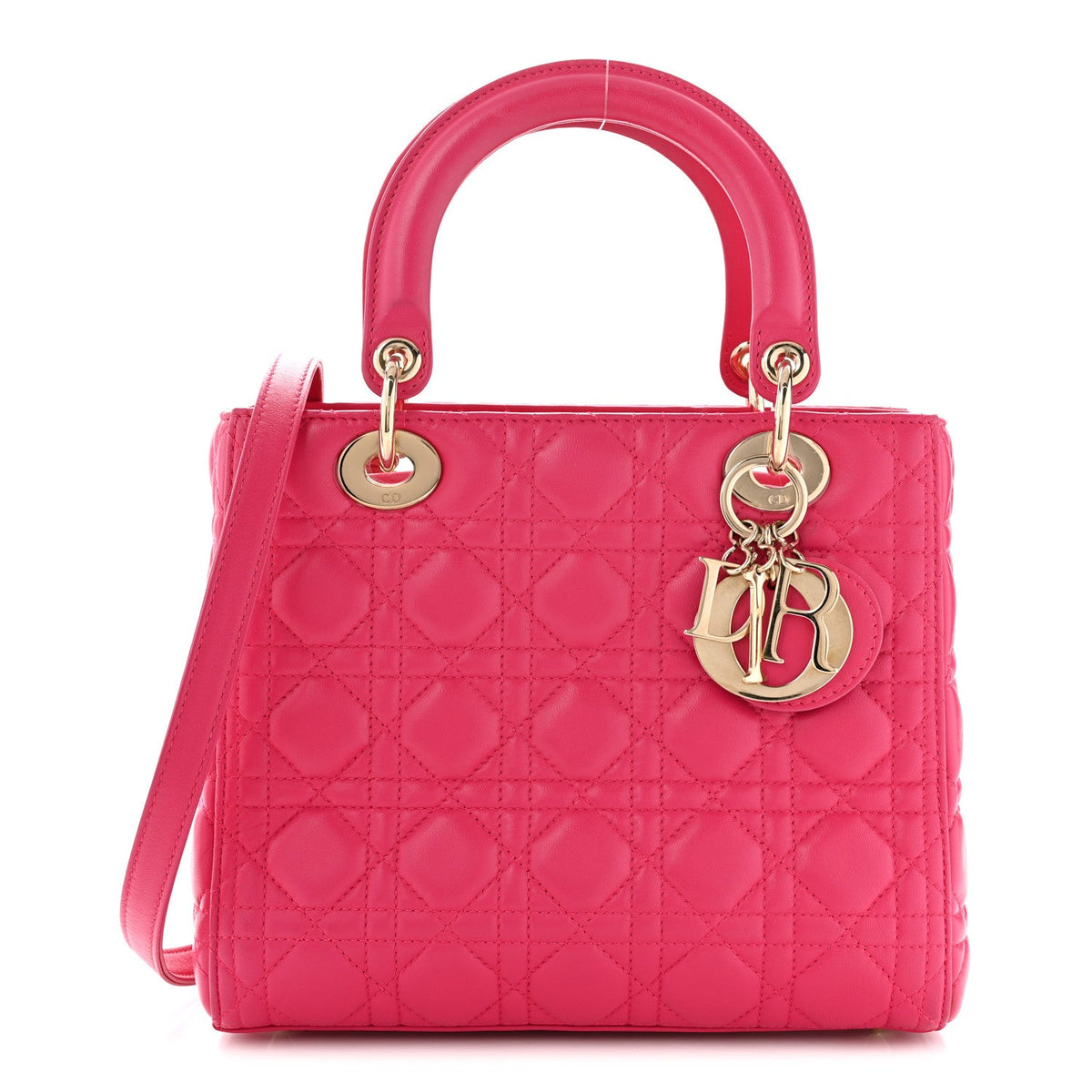 Lambskin Cannage Medium Lady Dior Fuchsia AT My store