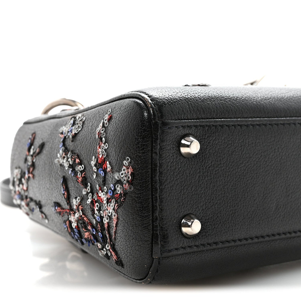 Goatskin Sequin Embroidered Mini Lady Dior Black AT My store