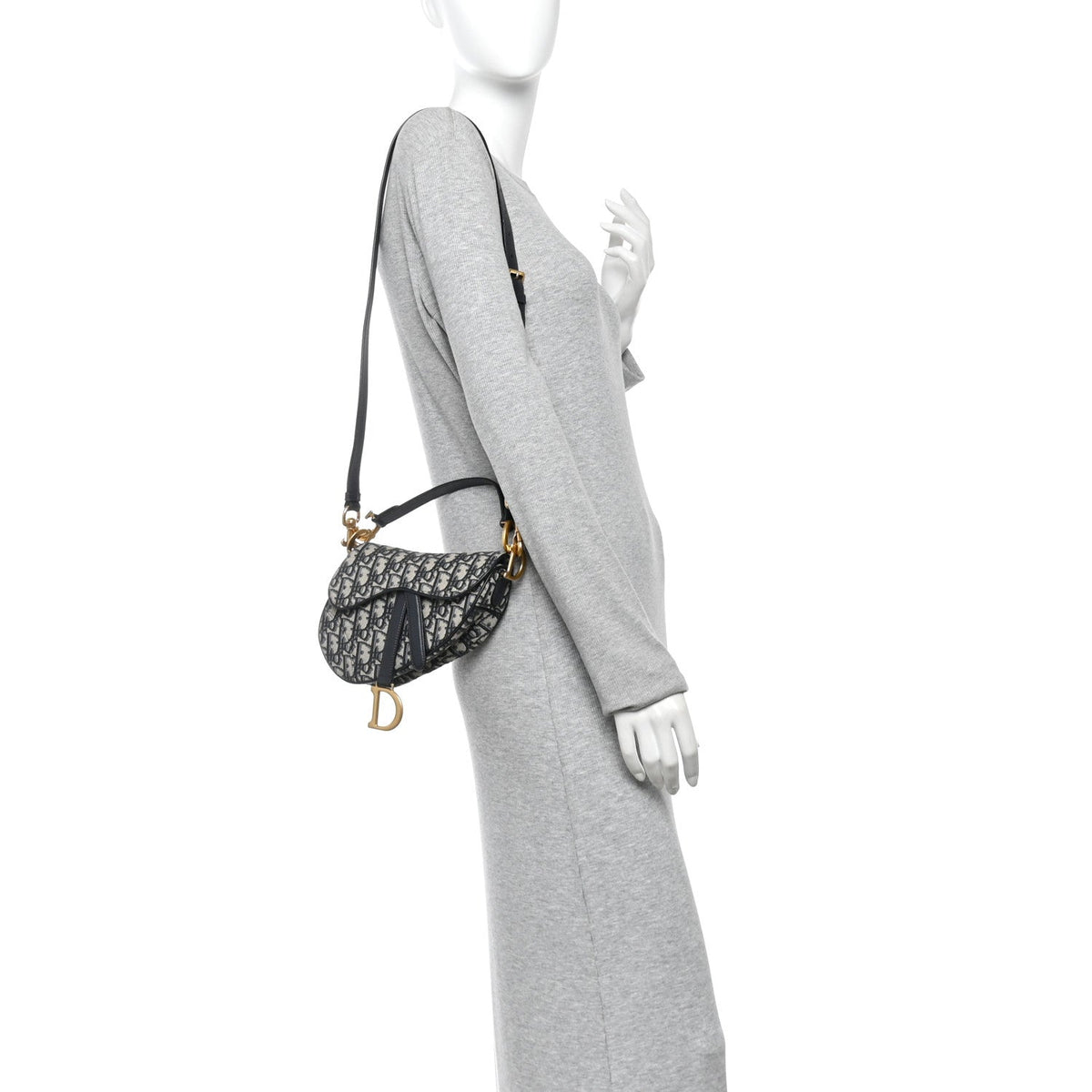 Oblique Mini Saddle Bag With Strap  Blue AT My store