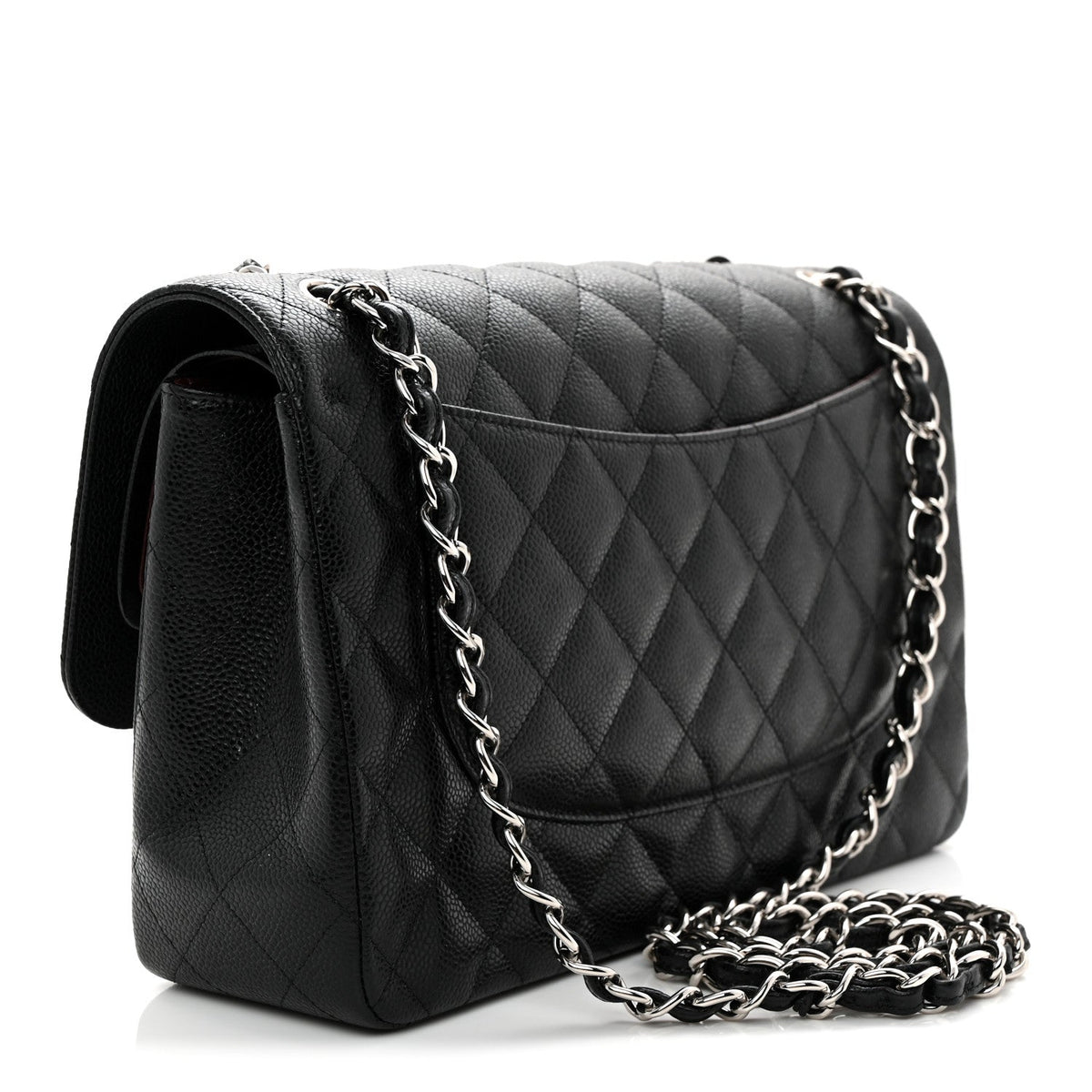 Caviar Quilted Jumbo Double Flap Black At My store