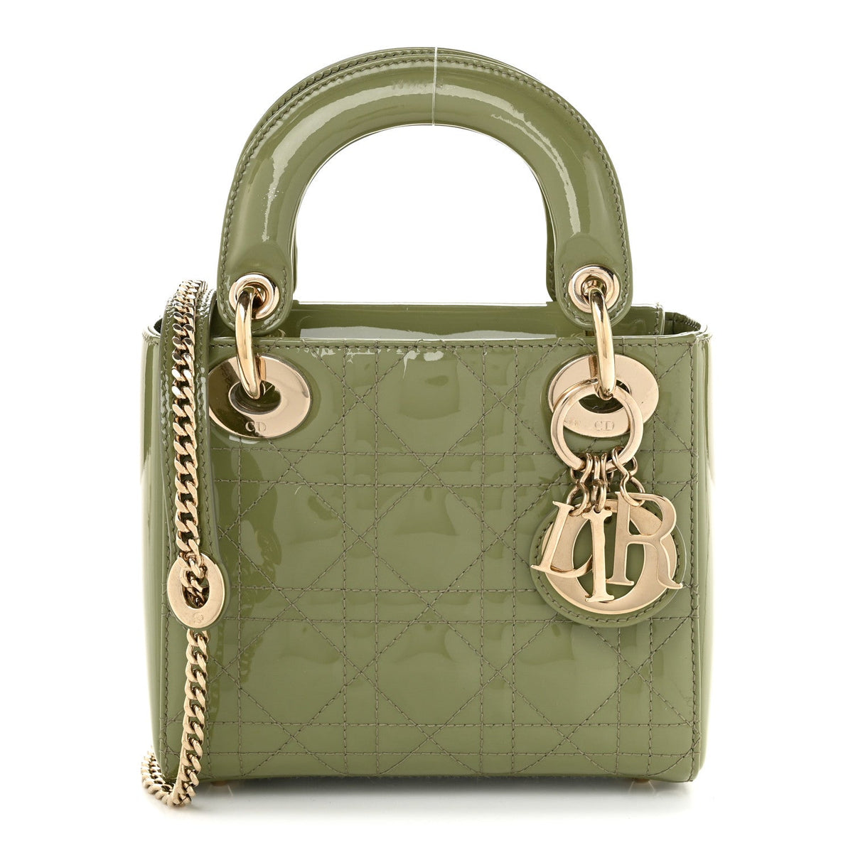 Patent Cannage Mini Lady Dior Dusty Green AT My store