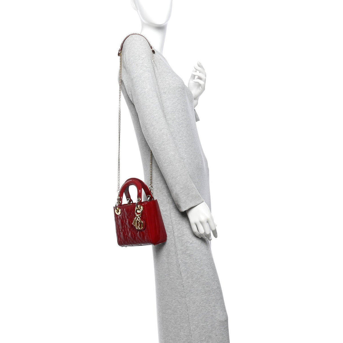 Patent Cannage Mini Lady Dior Red AT My store
