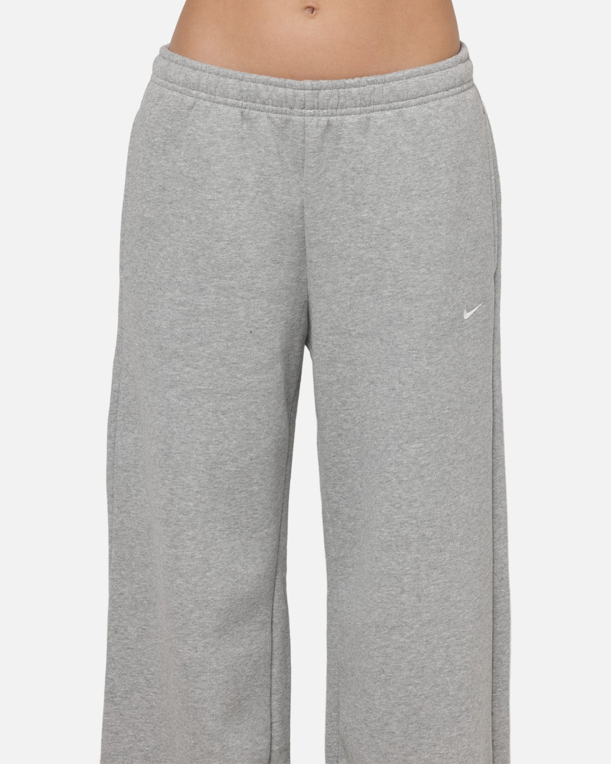 Top Seller Nike Women's Studio Fleece Medium Weight Mid-Rise Wide-Leg Pants Dark Grey Heather