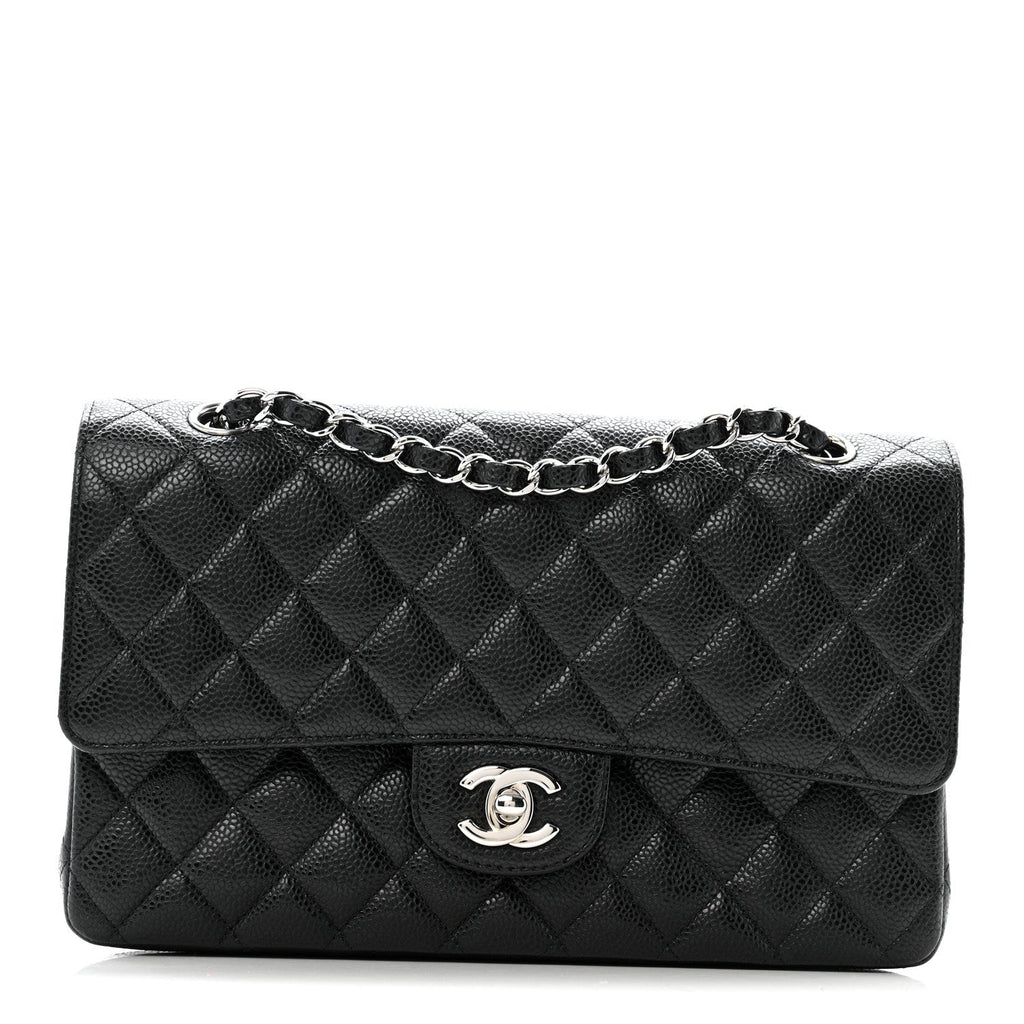 Caviar Quilted Medium Double Flap Black At My store