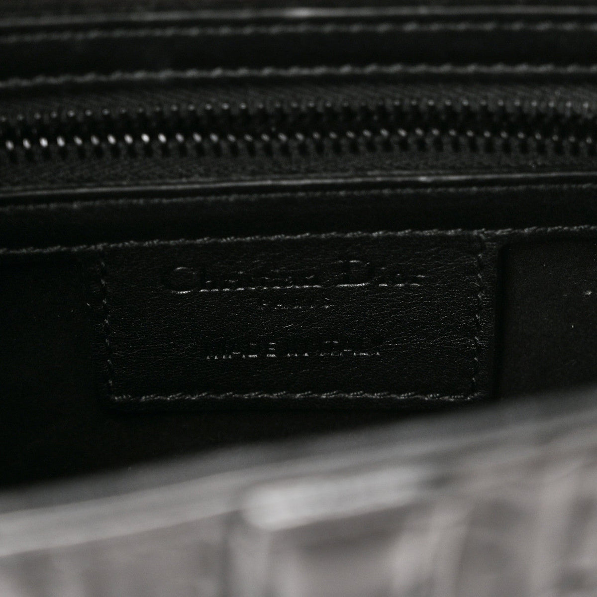 Calfskin Embossed Oblique Saddle Bag With Strap Black AT My store