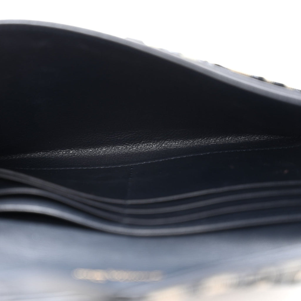 Oblique Saddle Chain Long Wallet Blue AT My store