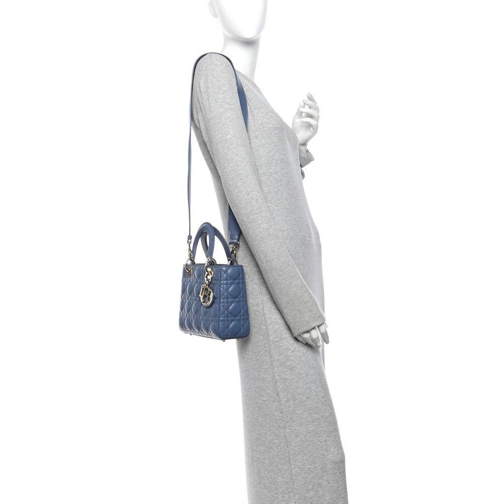 Lambskin Cannage Small My ABCDior Lady Dior Denim Blue AT My store