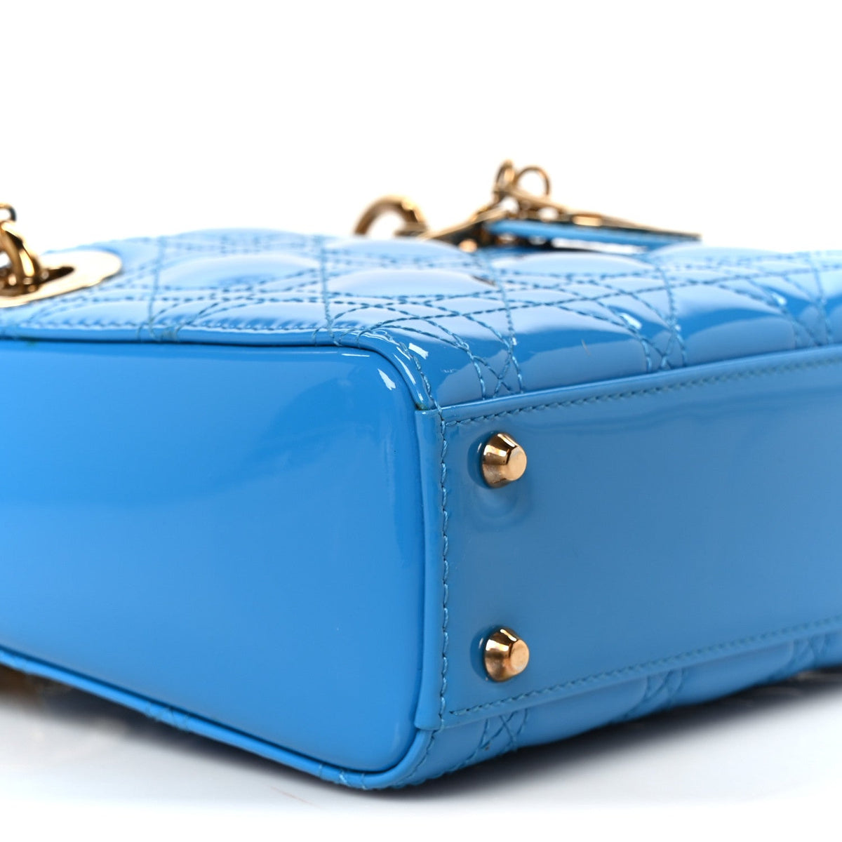 Patent Cannage Mini Lady Dior Blue AT My store