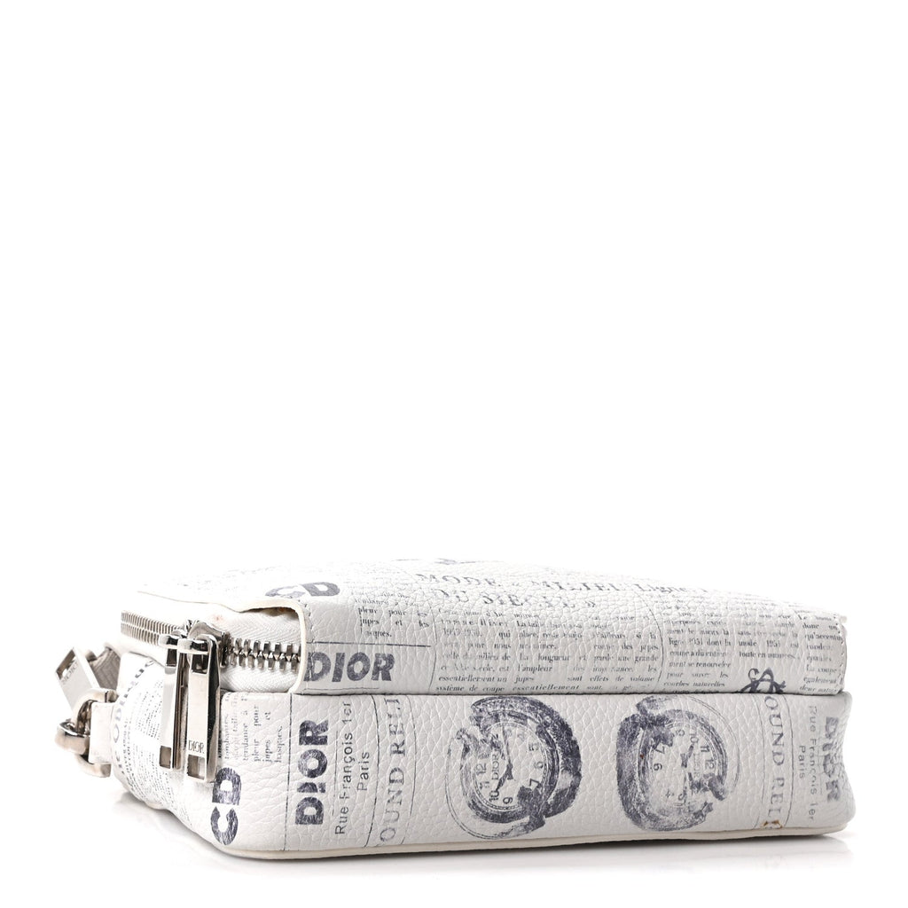 X DANIEL ARSHAM Grained Calfskin Newspaper Messenger White AT My store