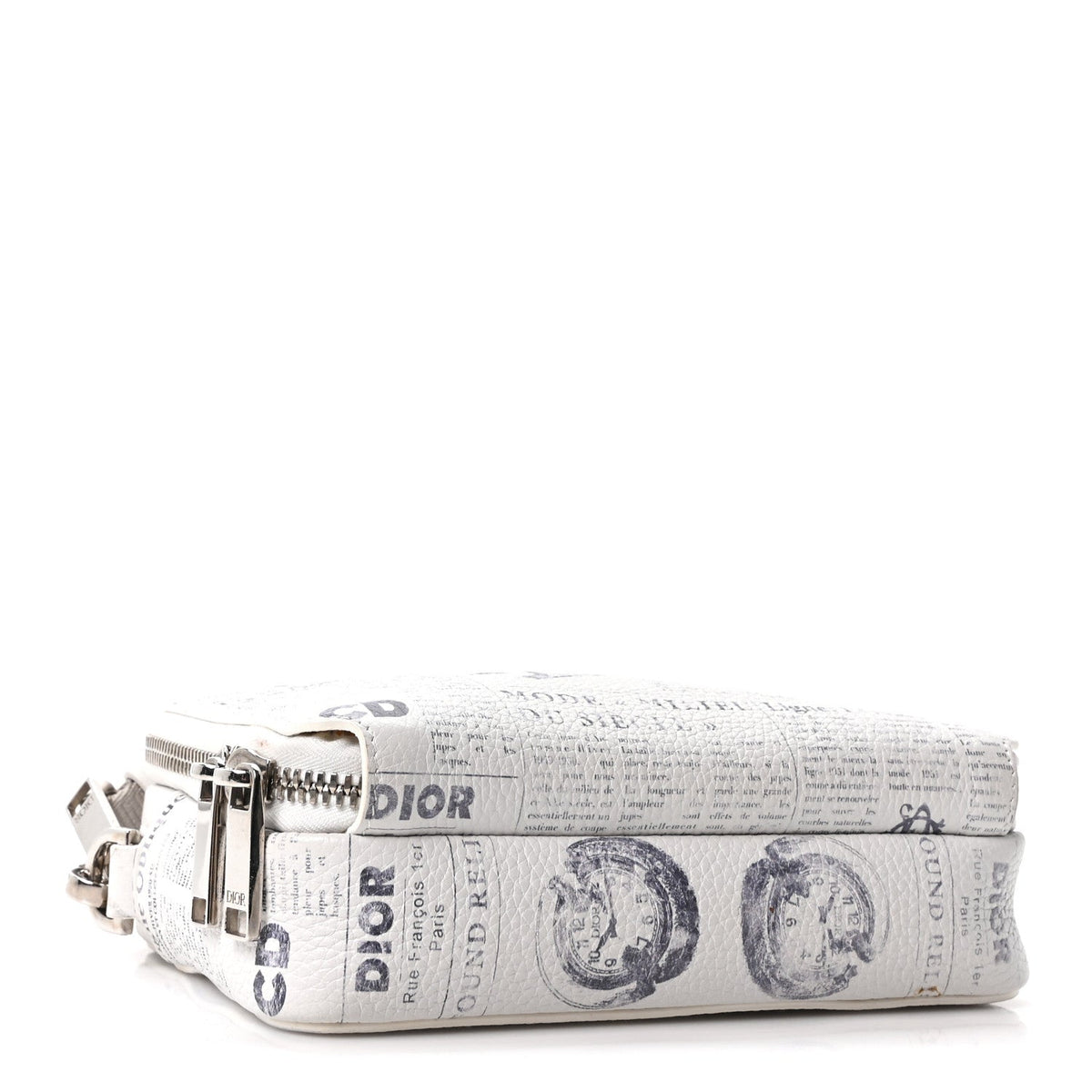 X DANIEL ARSHAM Grained Calfskin Newspaper Messenger White AT My store
