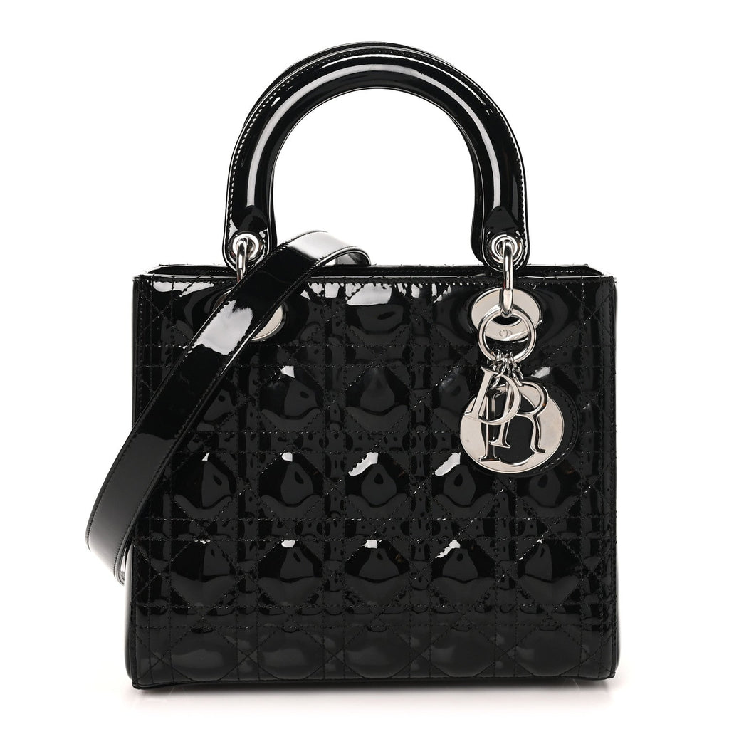 Patent Cannage Medium Lady Dior Black AT My store