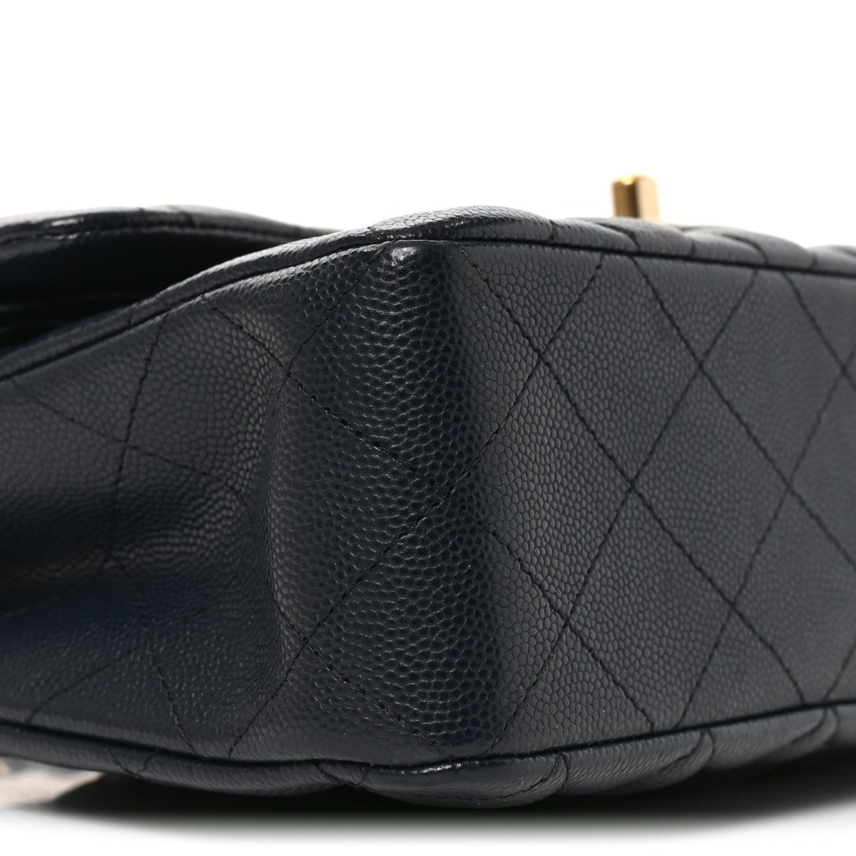 Caviar Quilted Small Double Flap Dark Navy At My store