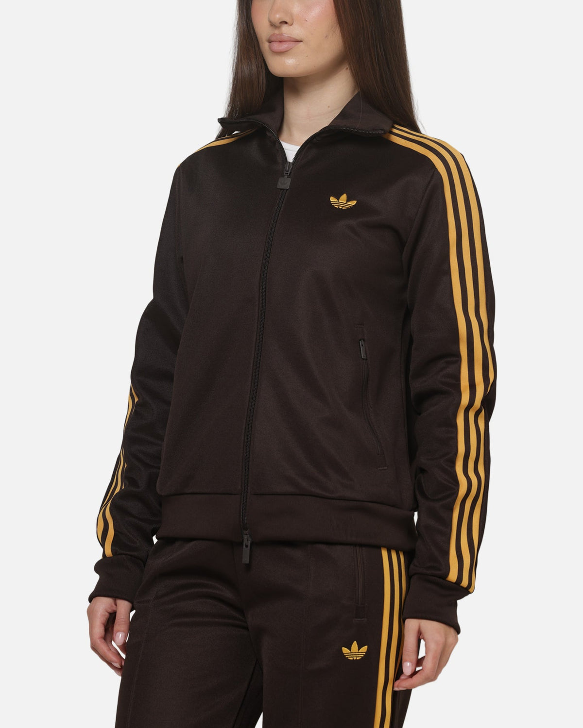 Best-Selling Adidas Women's Classic Track Top Brown/Yellow